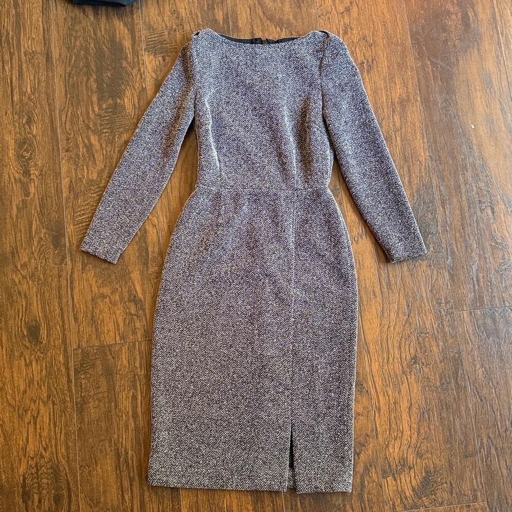 BANANA REPUBLIC | Herringbone Boatneck Sheath Dress - sz 00 (O7)